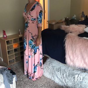 Floral wrap maxi dress